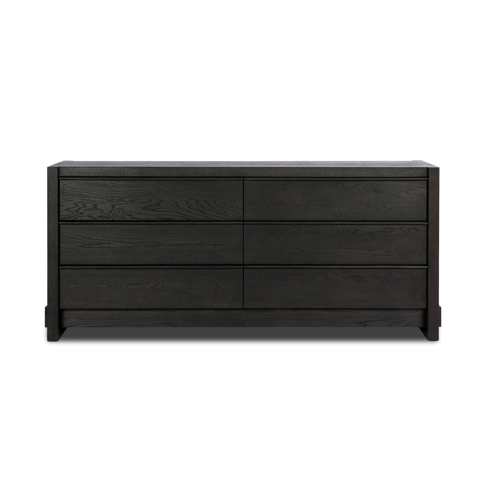 Sarasota 77 " Oak Double Dresser, Smoked Black Resawn