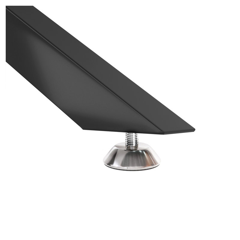 Table basse rectangulaire moderne en verre 39,4 "avec base en métal noir - plateau transparent trempé pour le salon, Noir