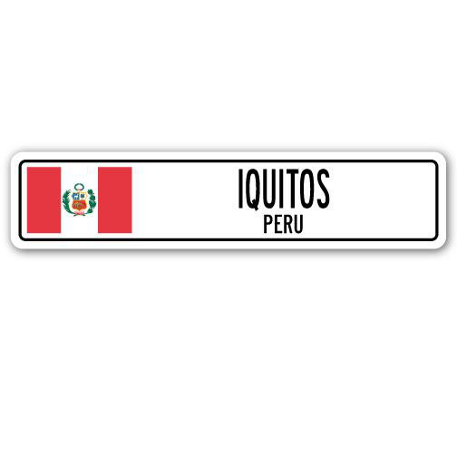 Plaque de rue en aluminium Iituos, Pérou, H 6 po x l 24 po x P 1 po