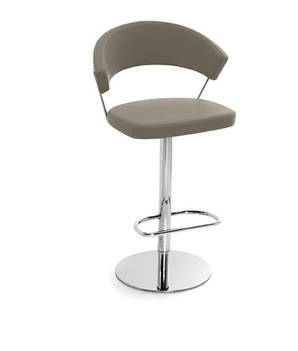 New York Upholstered Bar Stool with Swivel Base, Skuba Taupe