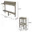 3-Piece Balcony Bar Set With Bottom Shelf Table And 2 Stools, Grey Finish