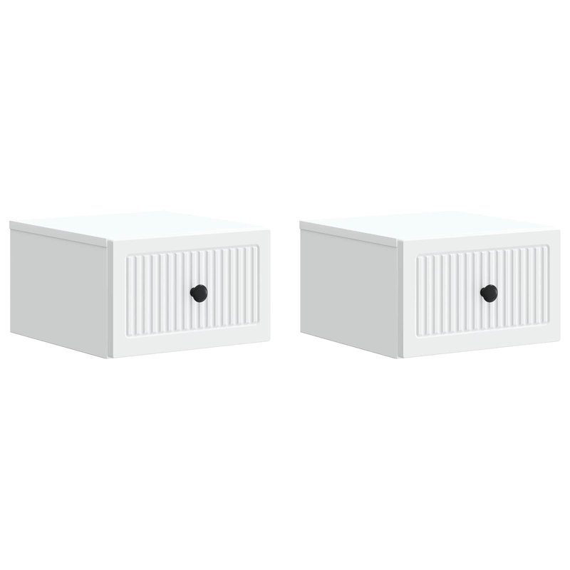 33cm W Manufactured Wood Bedside Table, White