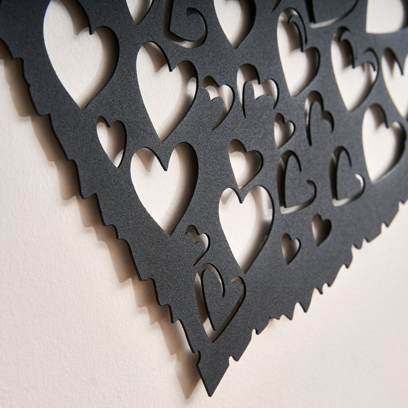 Art mural Clustered Hearts, Doré, H 29,5 po x l 29,5 po x P 1 po