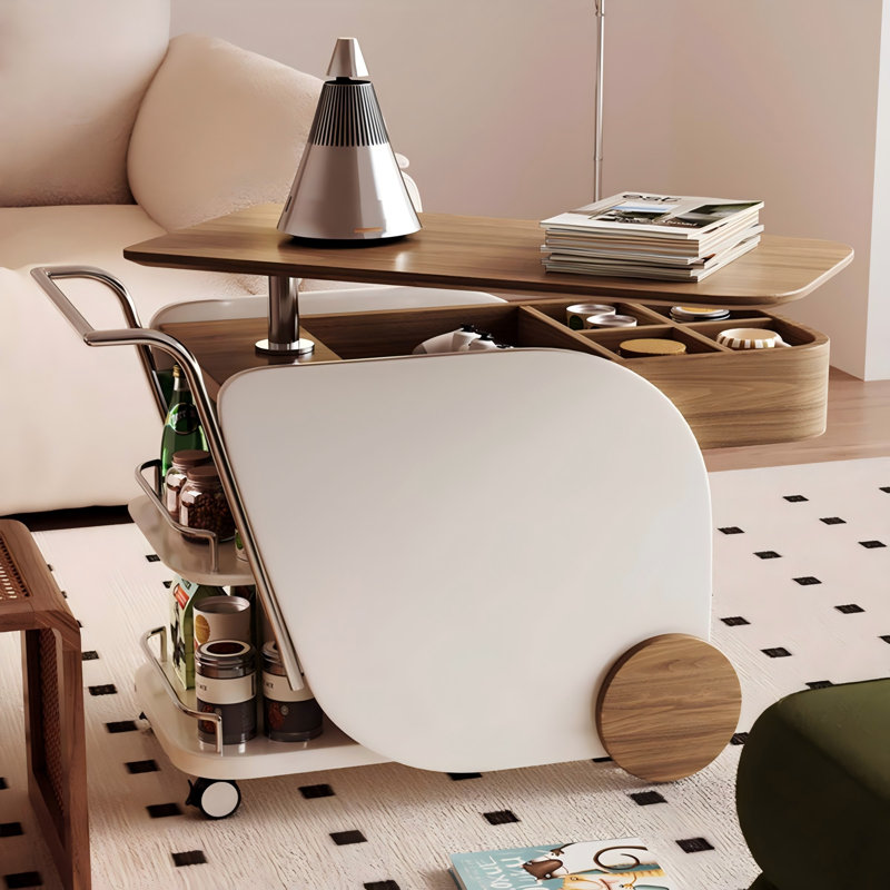 Vintage Two - Tone Height - Adjustable and Rotatable Side Table