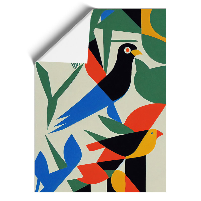 Birds in Abstract - Wall Art, Paper, 29.7cm H x 21cm W, No Matte