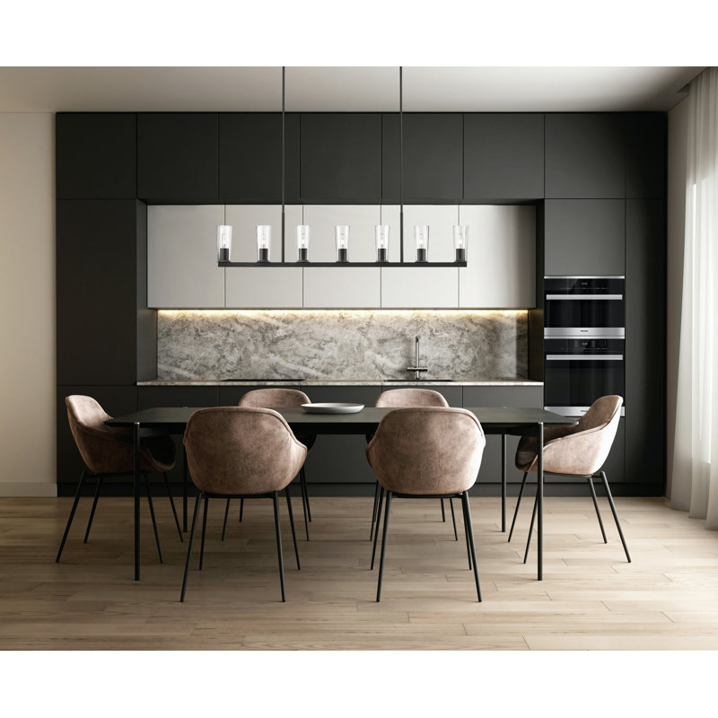Lustre linéaire à 7 lumières Esma, Noir mat