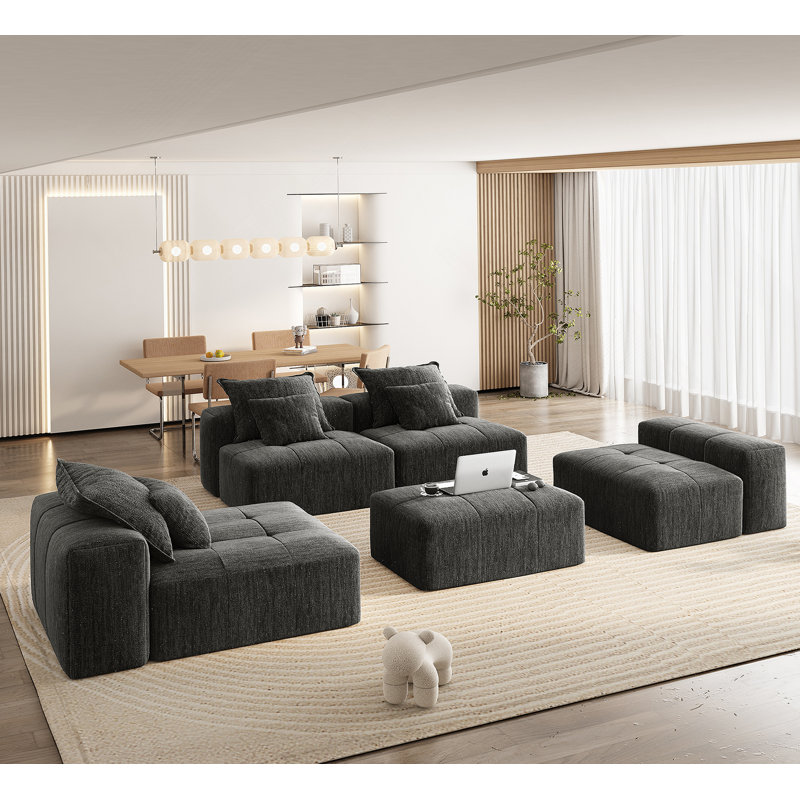 Canapé modulaire surdimensionné Modern, Noir