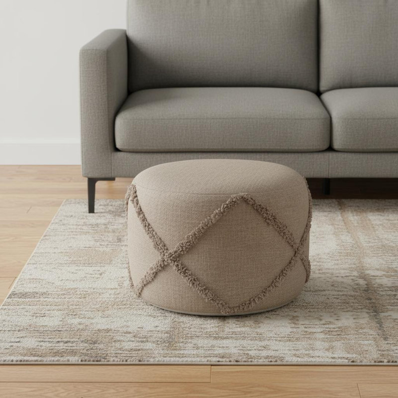Repose-pieds cylindrique en coton 18 po
