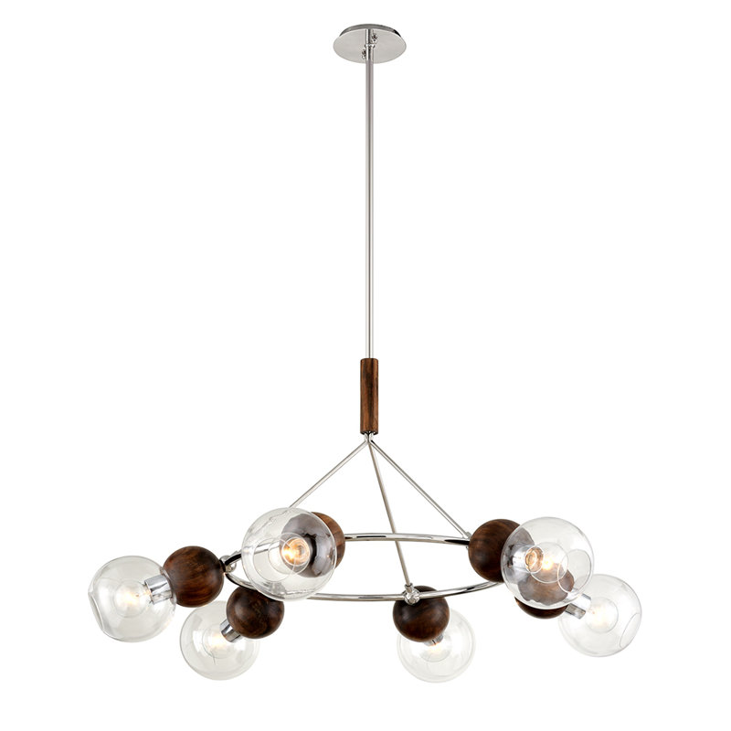 Lustre en roue de chariot unique à 6 lumières Arlo