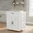 White Portable Kitchen Cart: Storage + Power Outlet + Folding Table, Suitable For Dining Rooms.-1494897551-1494897587