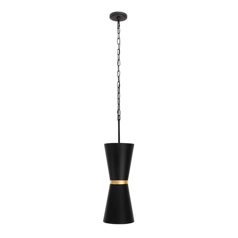 Bofonchik - Luminaire suspendu cylindrique noir mat / or français, 2
