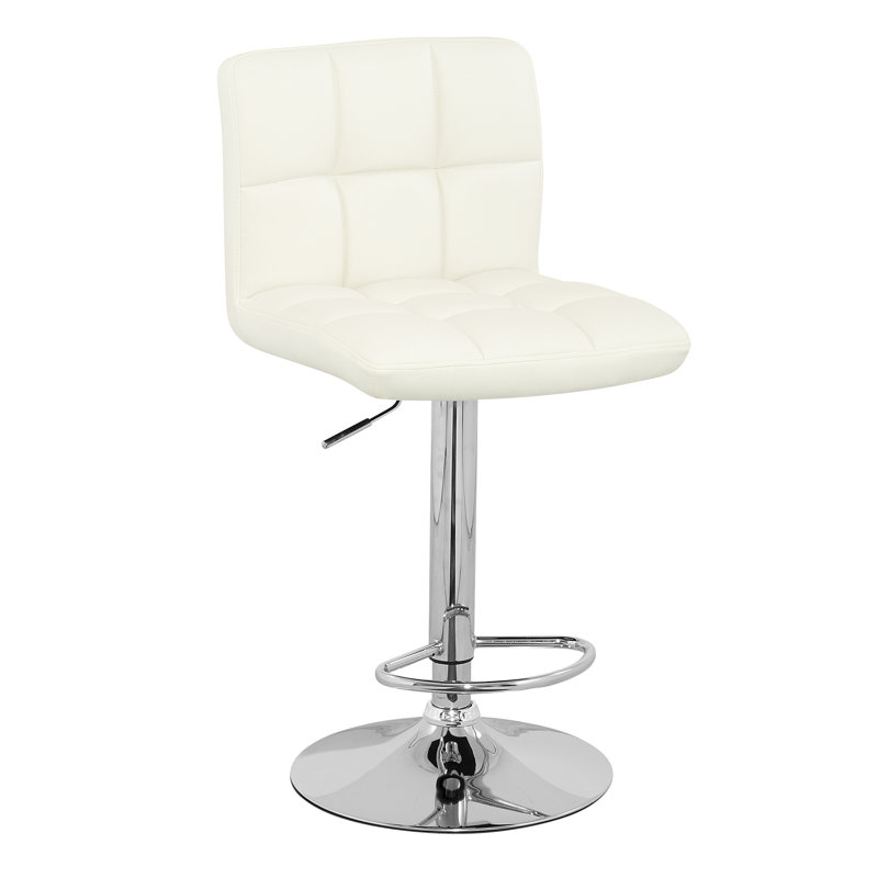 Tabouret tournant à hauteur réglable Baudelaire, Blanc cassé