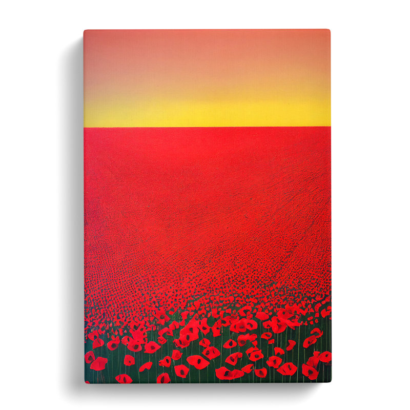 Contemporary Poppy Flower Field Vol.1 - Wrapped Canvas, 60cm H x 40cm W x 3cm D
