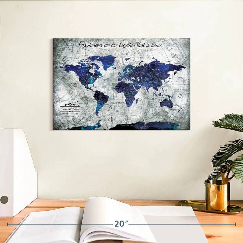 Carte du monde personnalisée, H 8 po x l 12 po, Oui