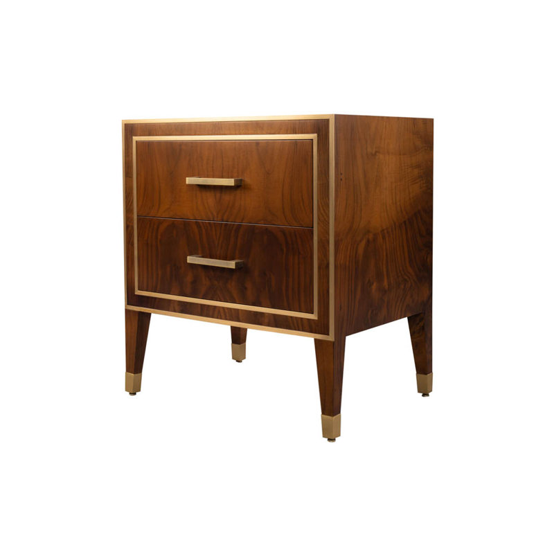 Walsh 60cm W Solid Wood Bedside Table, Brown