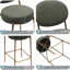 Ensemble de 2 tabourets de bar 29 po de hauteur avec siège et tabouret de bar rembourré en similicuir avec pieds dorés et chaises rondes (vert)