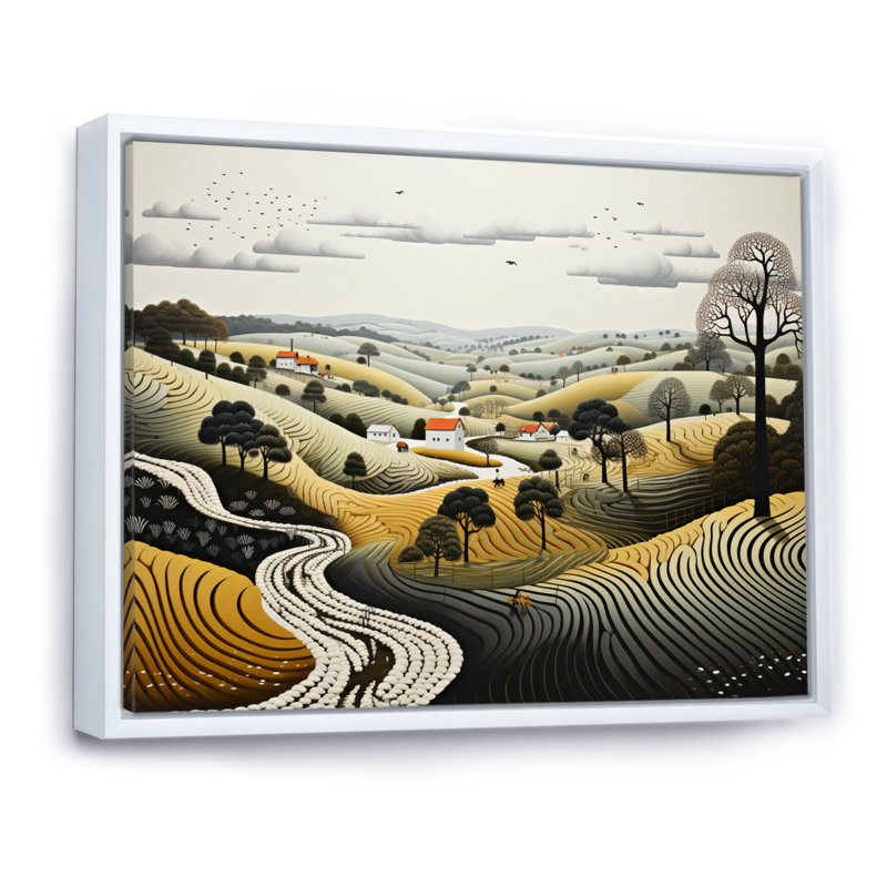 Farm Farm - Impression sur toile, H 34 po x l 44 po x P 1,5 po, Cadre flottant blanc