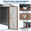 Remise de rangement en métal, maison de jardin imperméable en acier galvanisé avec portes et évents verrouillables pour les outils de jardin-125252257-125252256