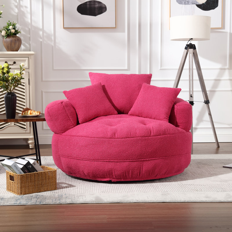 Méridienne rembourrée Roosendaal, Bouclé rose