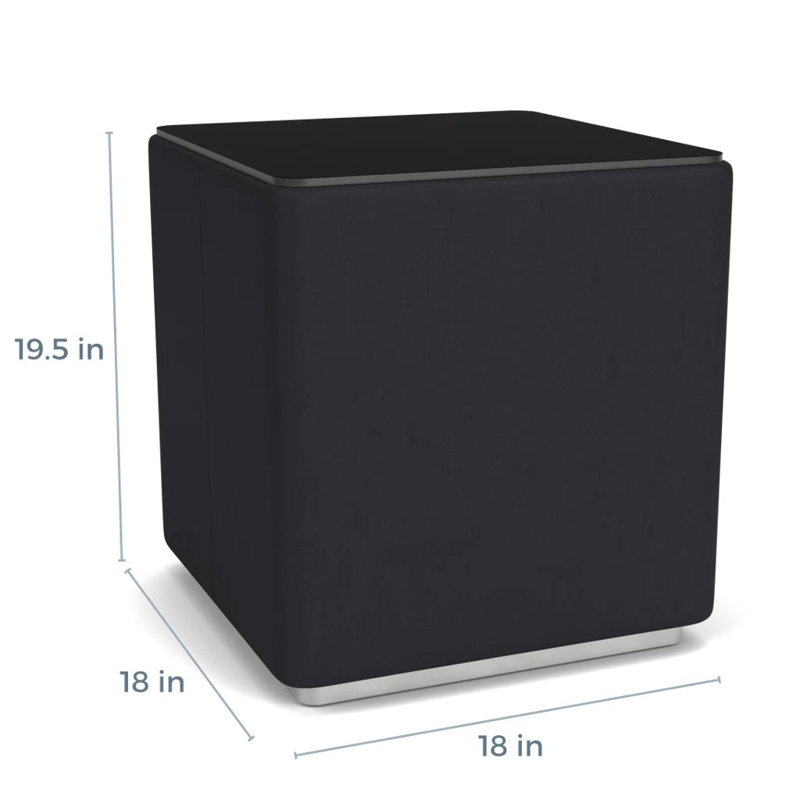 Table de bout avec plateau en stratifié Darsey, 20", Nuit noire, Argent; noir Patriot Plus