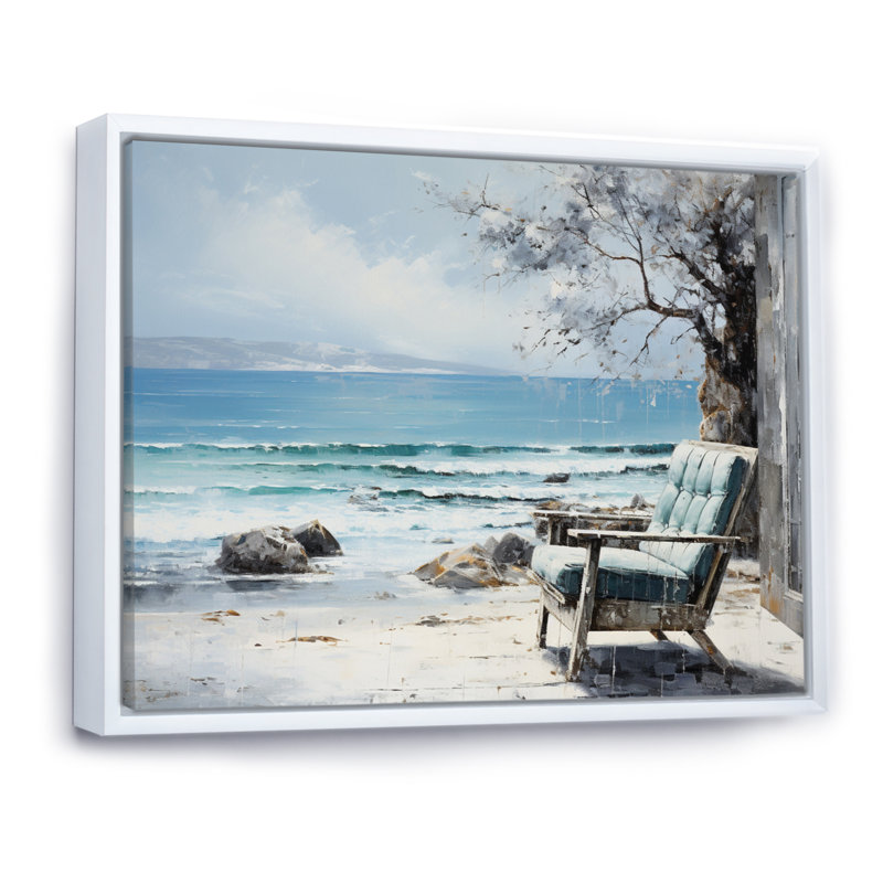 " Coastalwindows Windows To The III ", 12" H x 20" W x 1" D, White Floater Framed