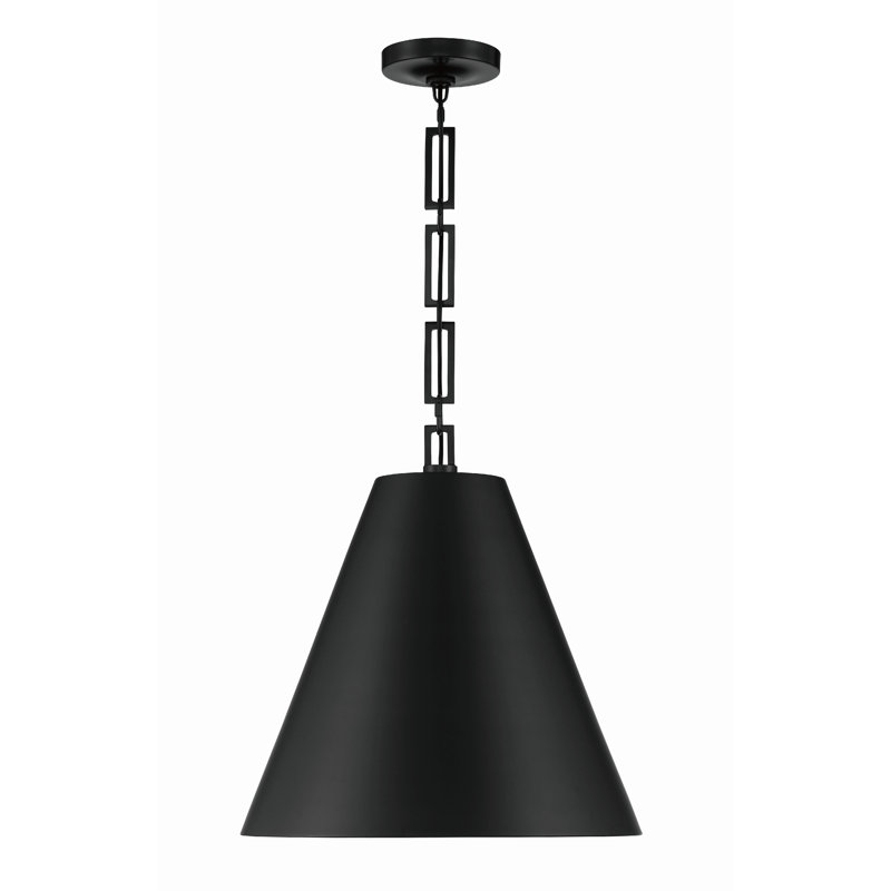 3 - Light Pendant, Matte Black/Antique Gold