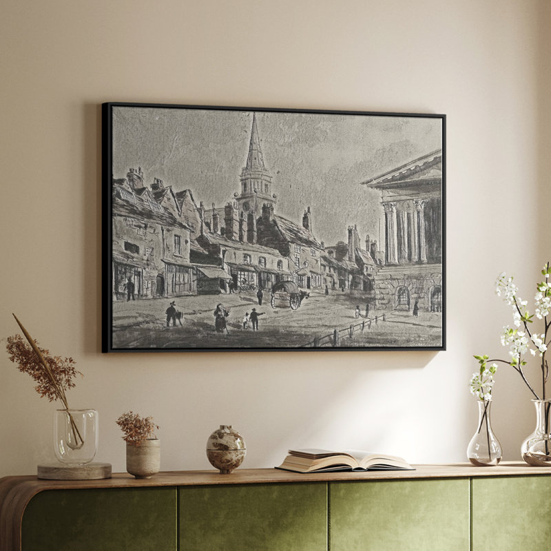 Croquis rétro-XLI, H 17 po x l 25 po x P 2 po, Toile avec cadre flottant noir