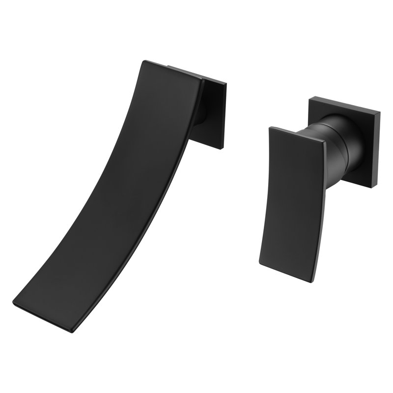 Robinet de meuble-lavabo mural, robinet de salle de bain en cascade, robinet de lavabo, Noir mat