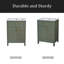 Meuble-lavabo de 24 pouces avec lavabo en céramique, 1 porte à fermeture en douceur, 2 tiroirs à fermeture en douceur et 2 supports de rangement sur la porte-1070390056
