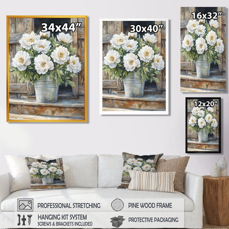 Carla - art mural floral, Toile tendue, Ne s’applique pas, H 20 po x l 12 po