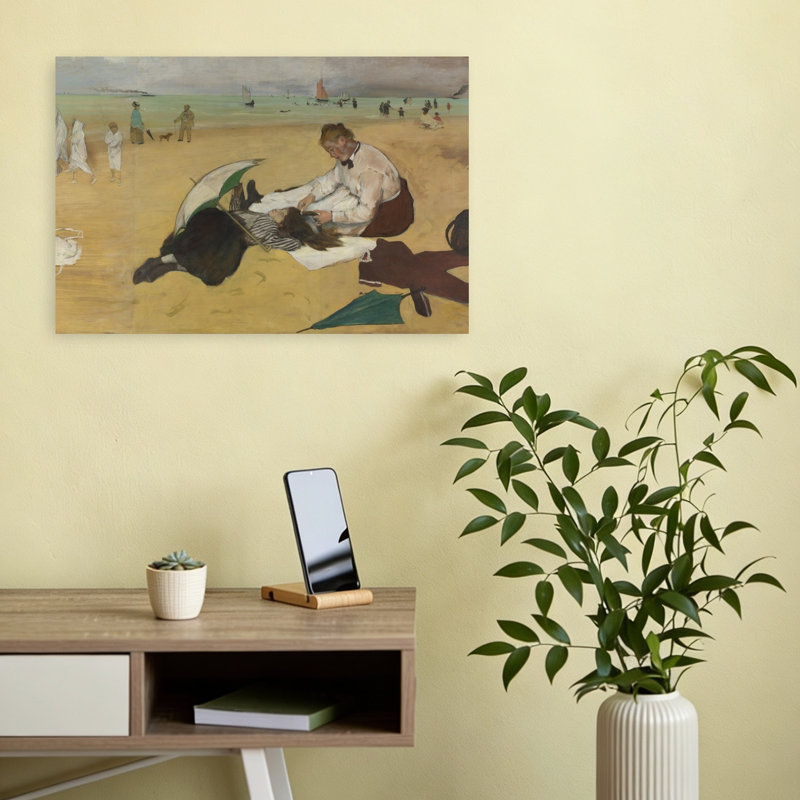 Beach Scene, C.1869-70 Impressionist Contemporary Beach Summer Wall Art Print, 30.48cm H x 45.72cm W