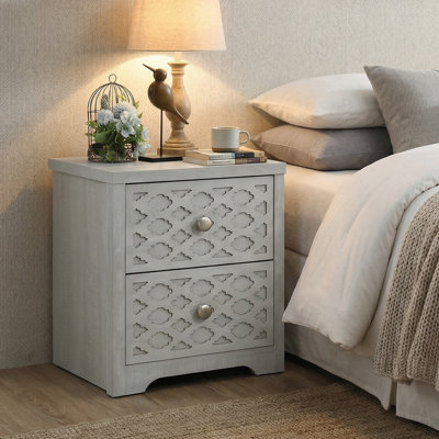 Keywest 2 Drawer Wood Nightstand, Bedside Table with Storage Drawers, Compact Night Stand for Bedroom, End Table or Side Table for Living Room, 15.7" by Winston Porter