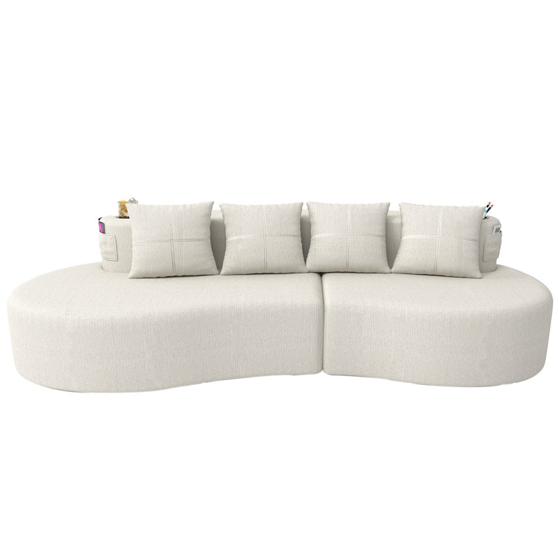 Canapé modulaire incurvé moderne 3 places, Beige
