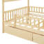 Lit double en bois avec deux tiroirs-1011664170