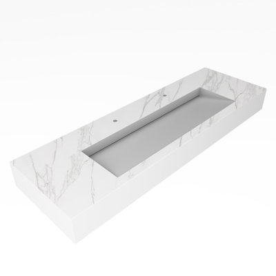 Lavabo de salle de bain mural rectangulaire 72 po Pyramid