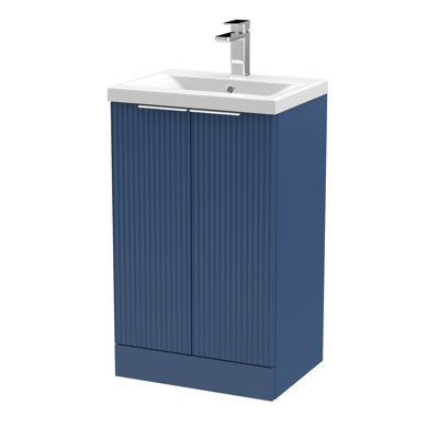 Fluted 510mm Single Bathroom Vanity with Vitreous China Basin
