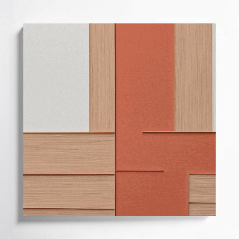 Minimalisme 25, art mural sur toile brune, H 32 po x l 32 po
