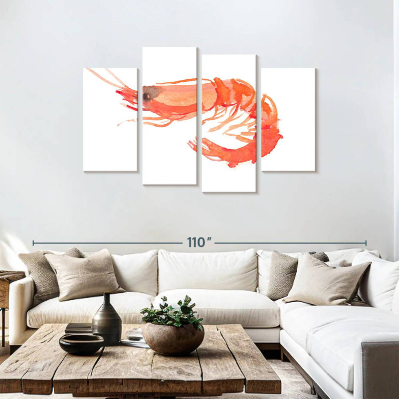 Brampt Orange Shrimp, 48" H x 75" W