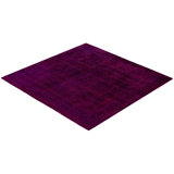 Overdyed One-of-a-Kind 5' 0" X 5' 1" Hand Knotted Area Rug