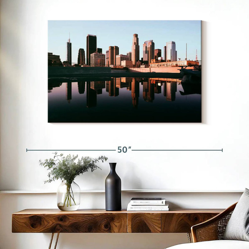 Sebbie Los Angeles Skyline Reflection, 26" H x 39" W
