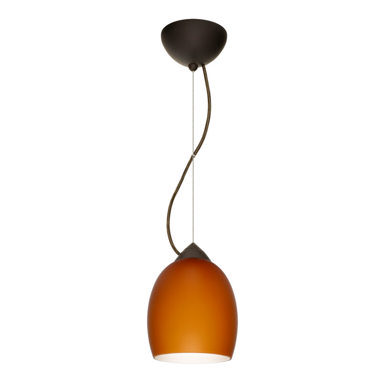 Luminaire suspendu 1 cloche pour une cloche Lucia, Bronze, DEL, Opale matte