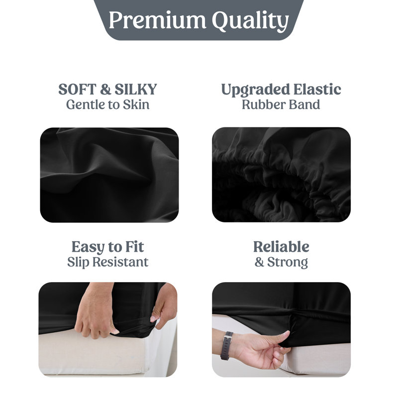Lux Decor Soft Microfiber Bottom Sheets Upto 16 Inches Deep Pocket Fitted Sheet, Twin, Burgundy