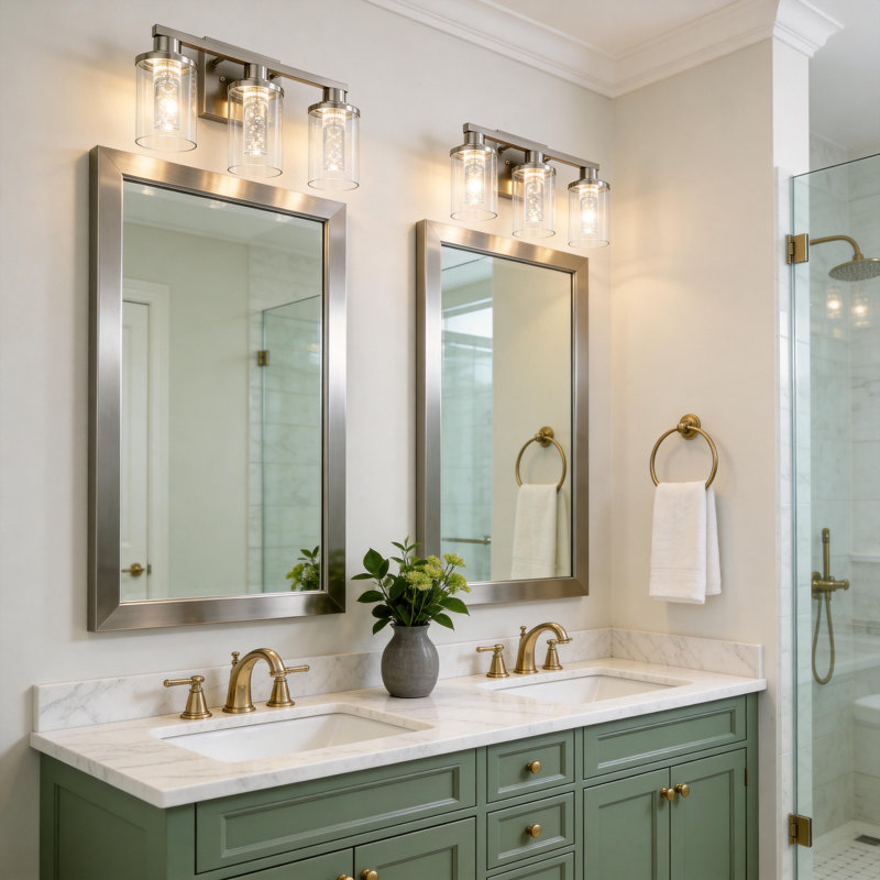 3-Light Dimmable LED Vanity Light With Remote Control