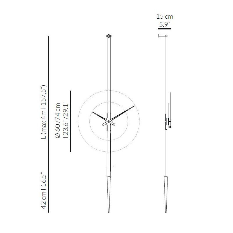 Pendulo Metal Wall Clock, Chrome