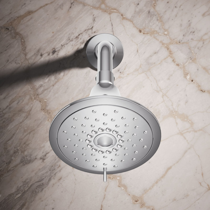 Kohler Forte Multifunction Wall Mount Showerhead, Three Spray Settings, 5.5" High Pressure Spray Head, Polished Chrome