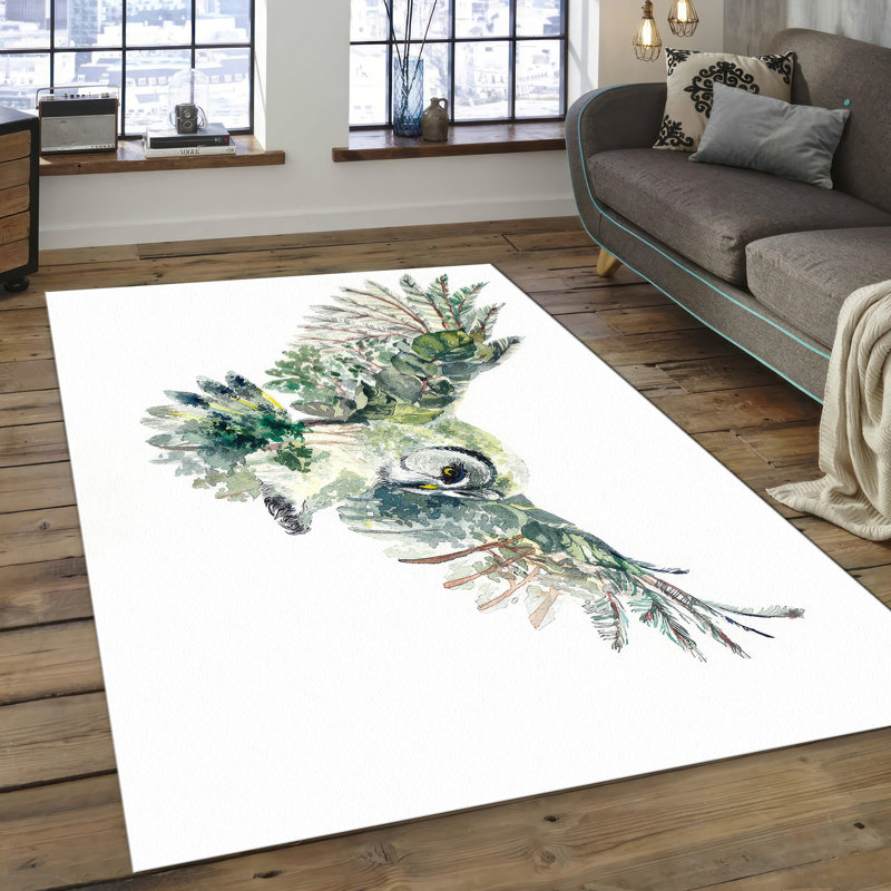 Abstract Design Non-Woven Soft Type Printed Rug with Multi-Colored Geometric Patterns for Indoor Use, Runner 2'8" x 6'7"