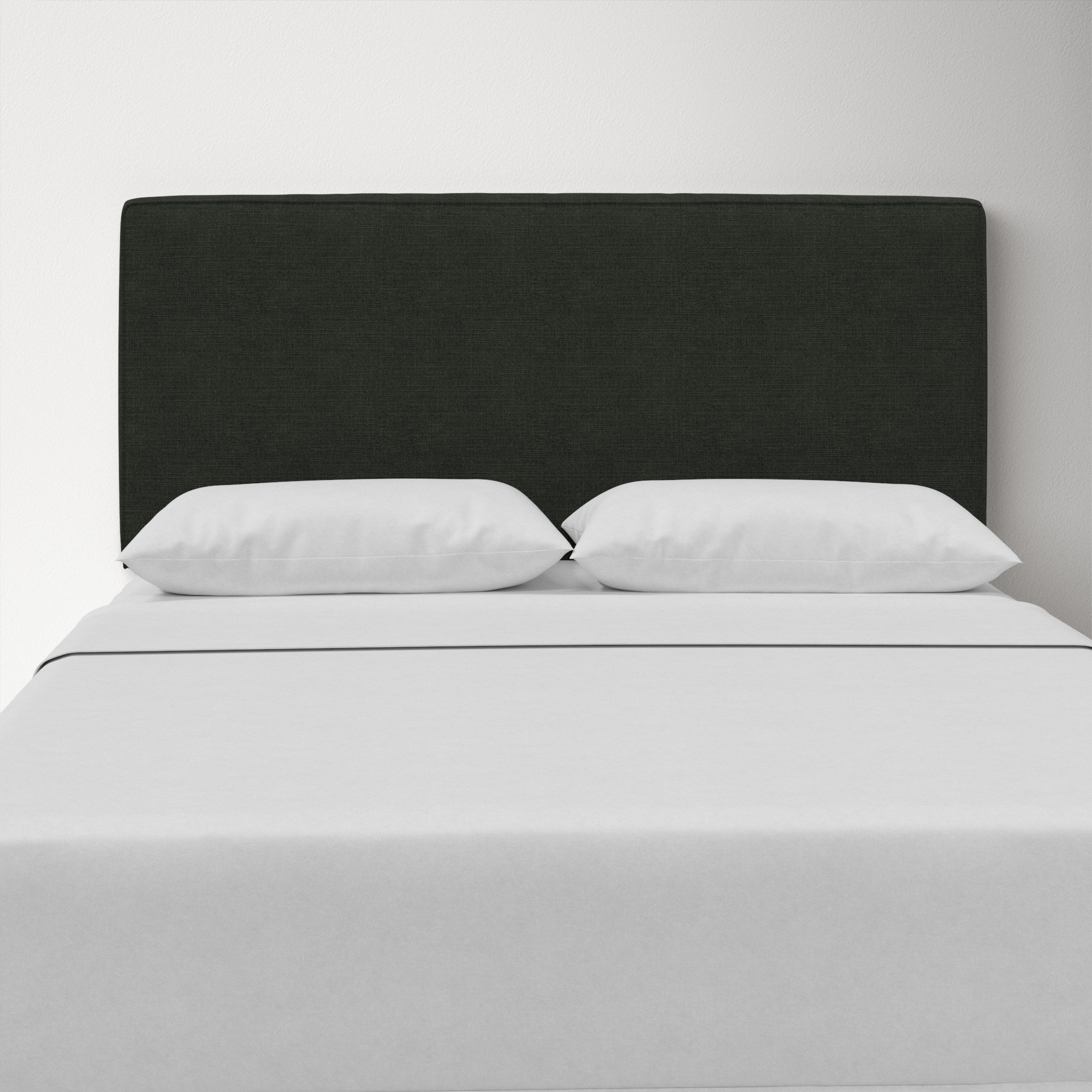 Marquise Upholstered Headboard, Twin, Classic Black Linen