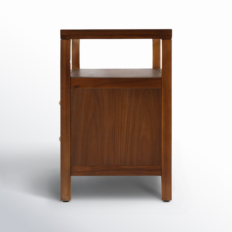 Nora 2-Drawer Wide Nightstand, Walnut