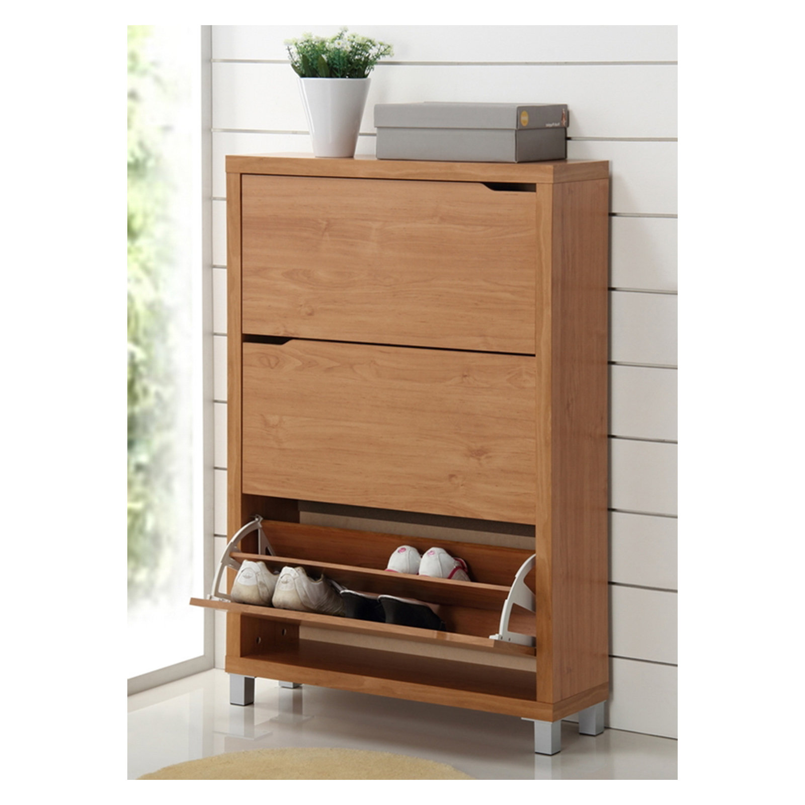Simms 18 - Pair Shoe Storage Cabinet, Natural