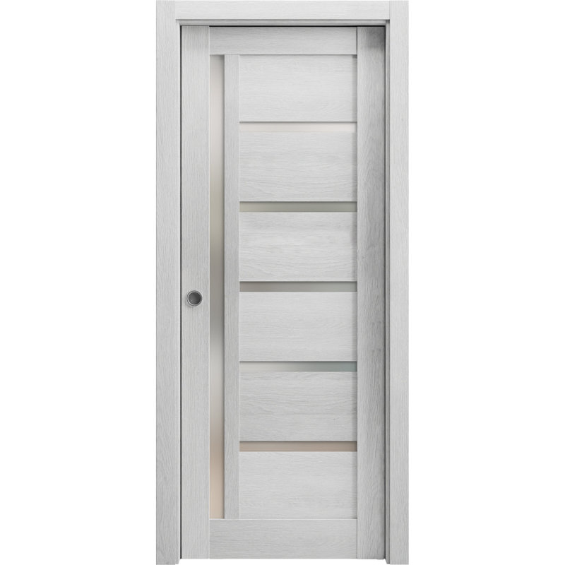 Portes à panneaux coulissantes à panneaux Quadro, 30 po x 96 po, Chêne gris clair